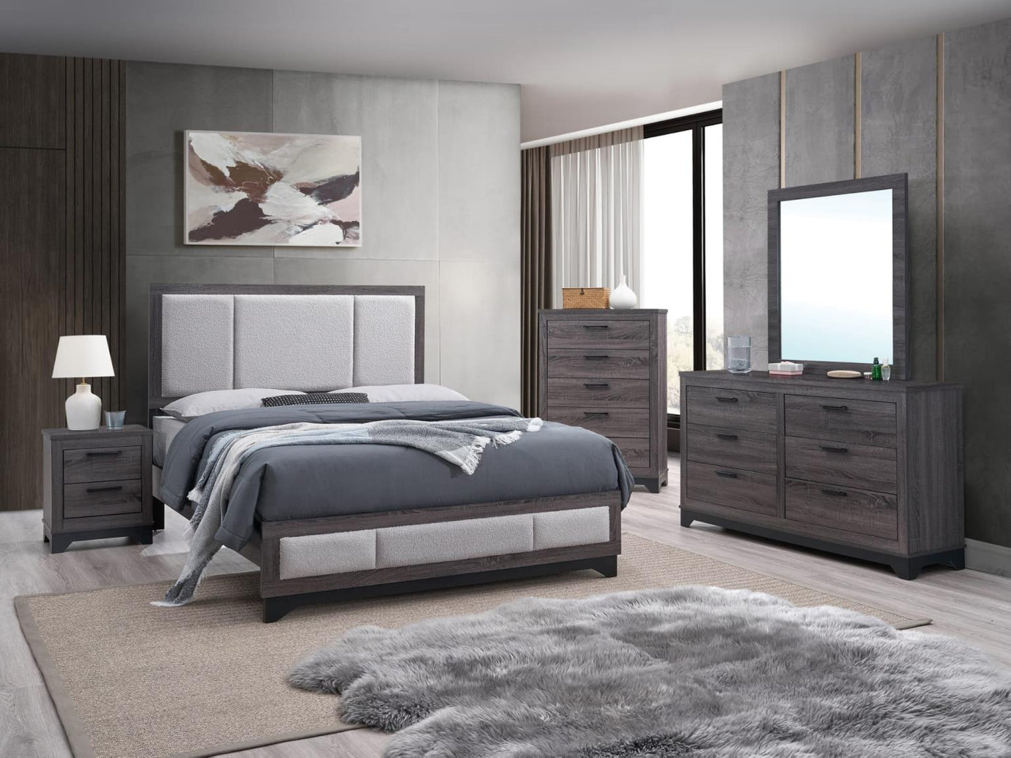 Jouri Grey 6 pc Bedroom Set