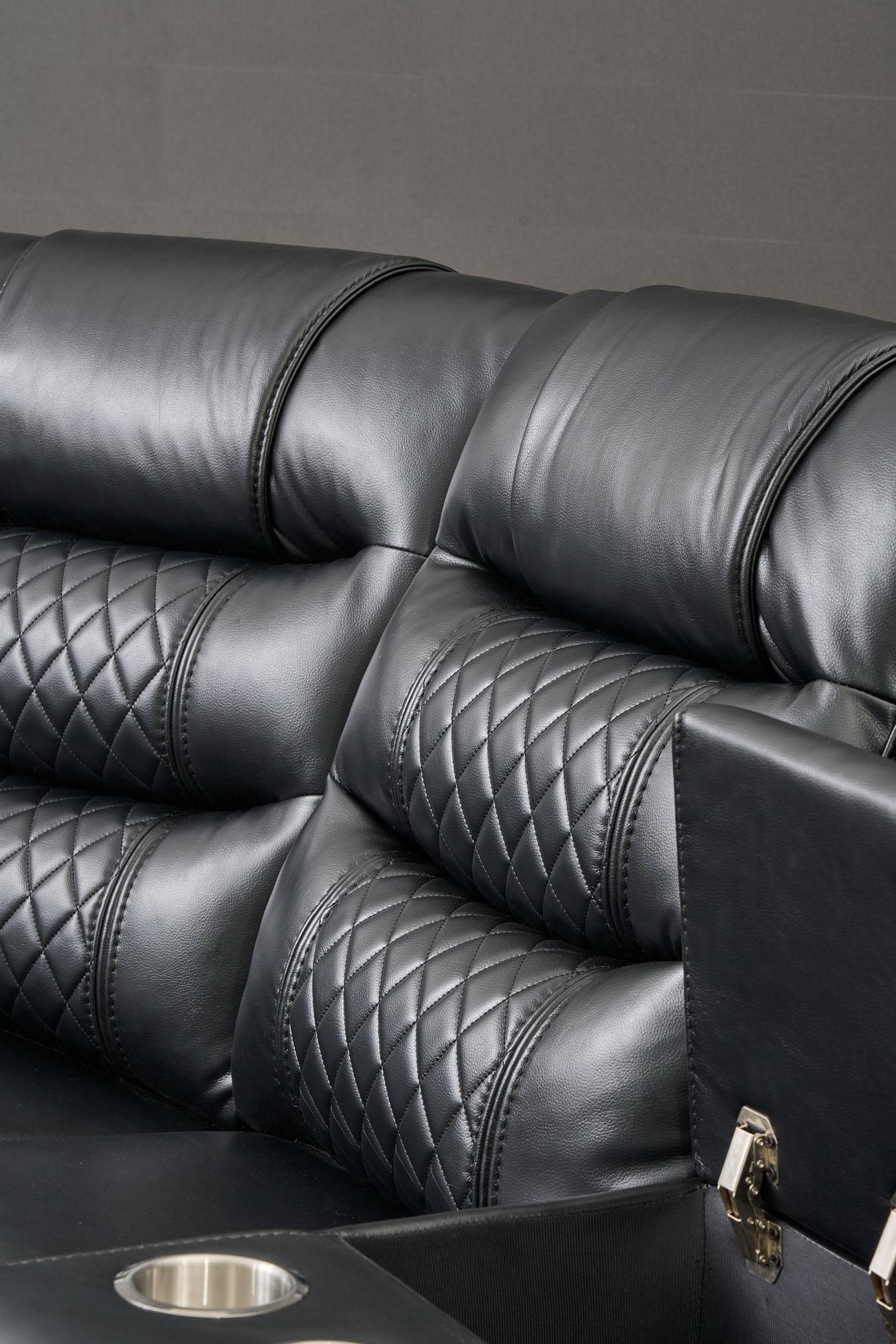 Victor Black 3pc- Sectional Recliner