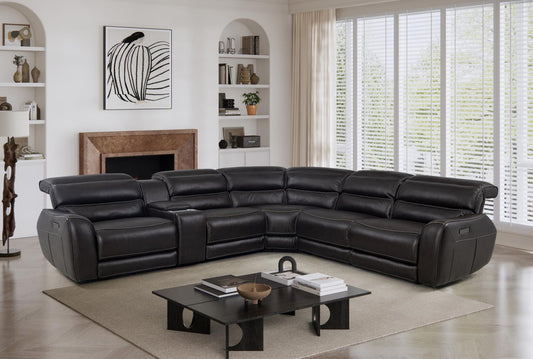 Marco Dark brown 6pc power recliner sectional