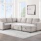 Larry Beige sleeper sectional sofa