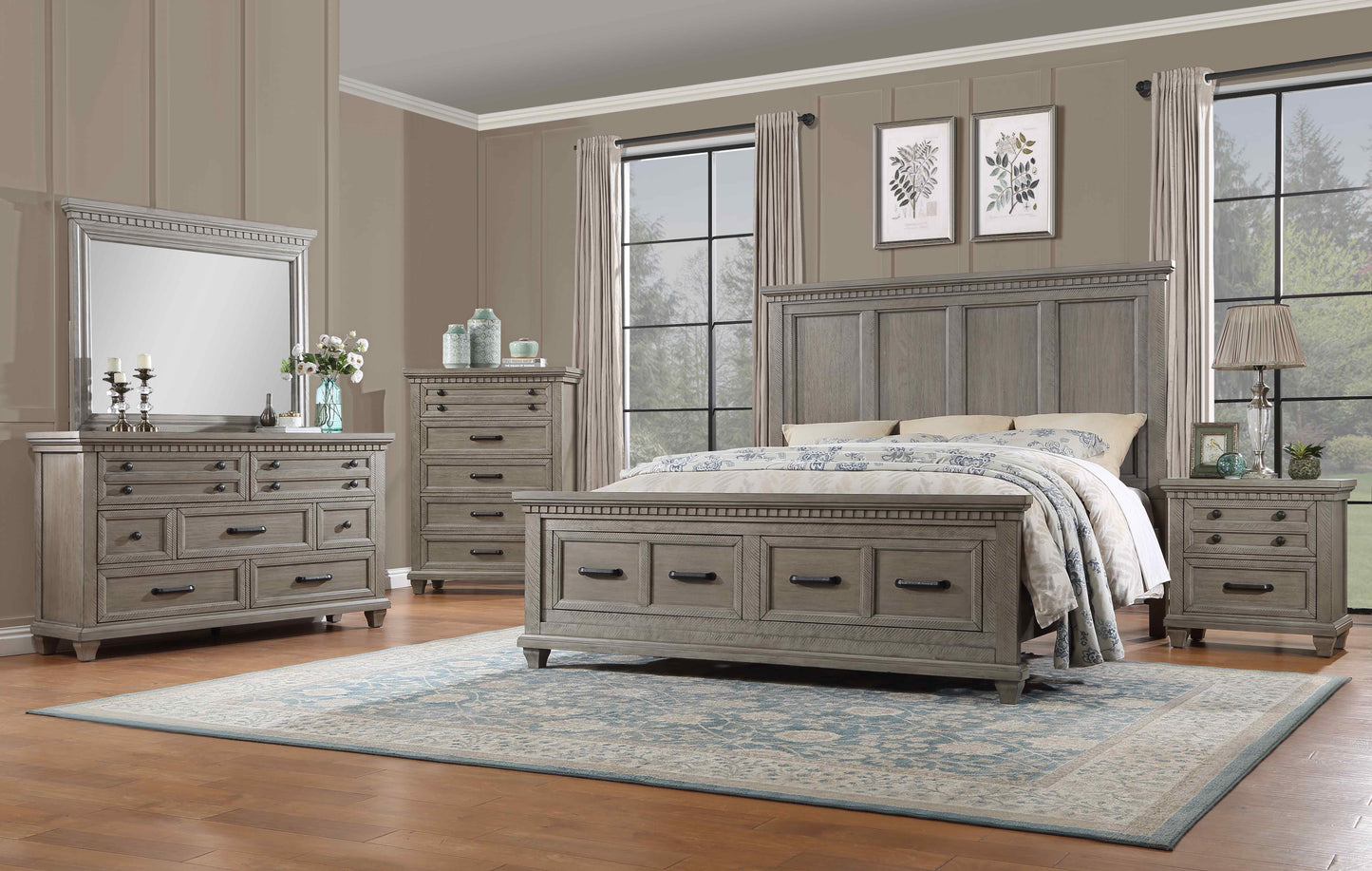 Jaxon 4pc light Brown Bedroom Set