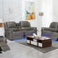 Cesar grey recliner sofa and loveseat