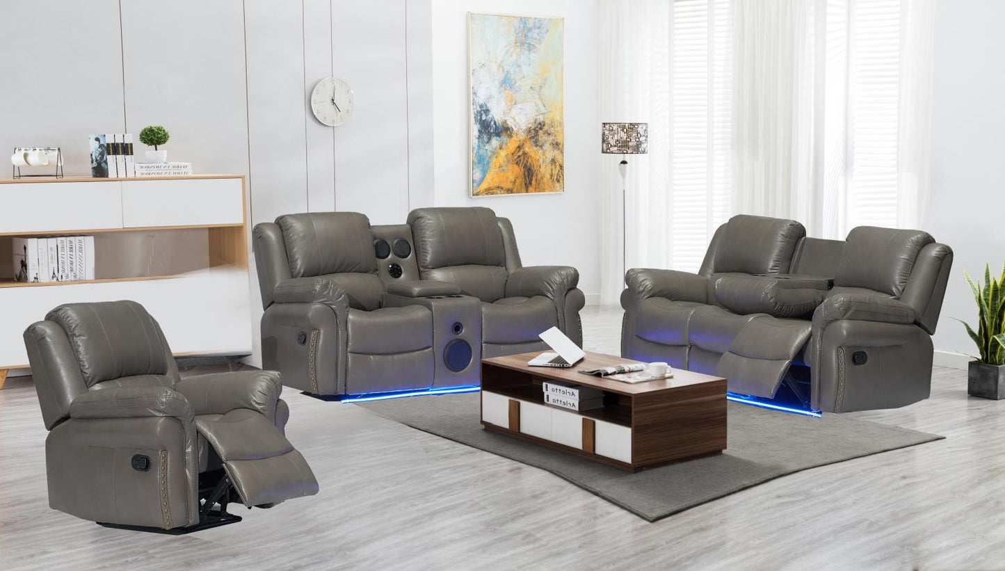 Cesar grey recliner sofa and loveseat