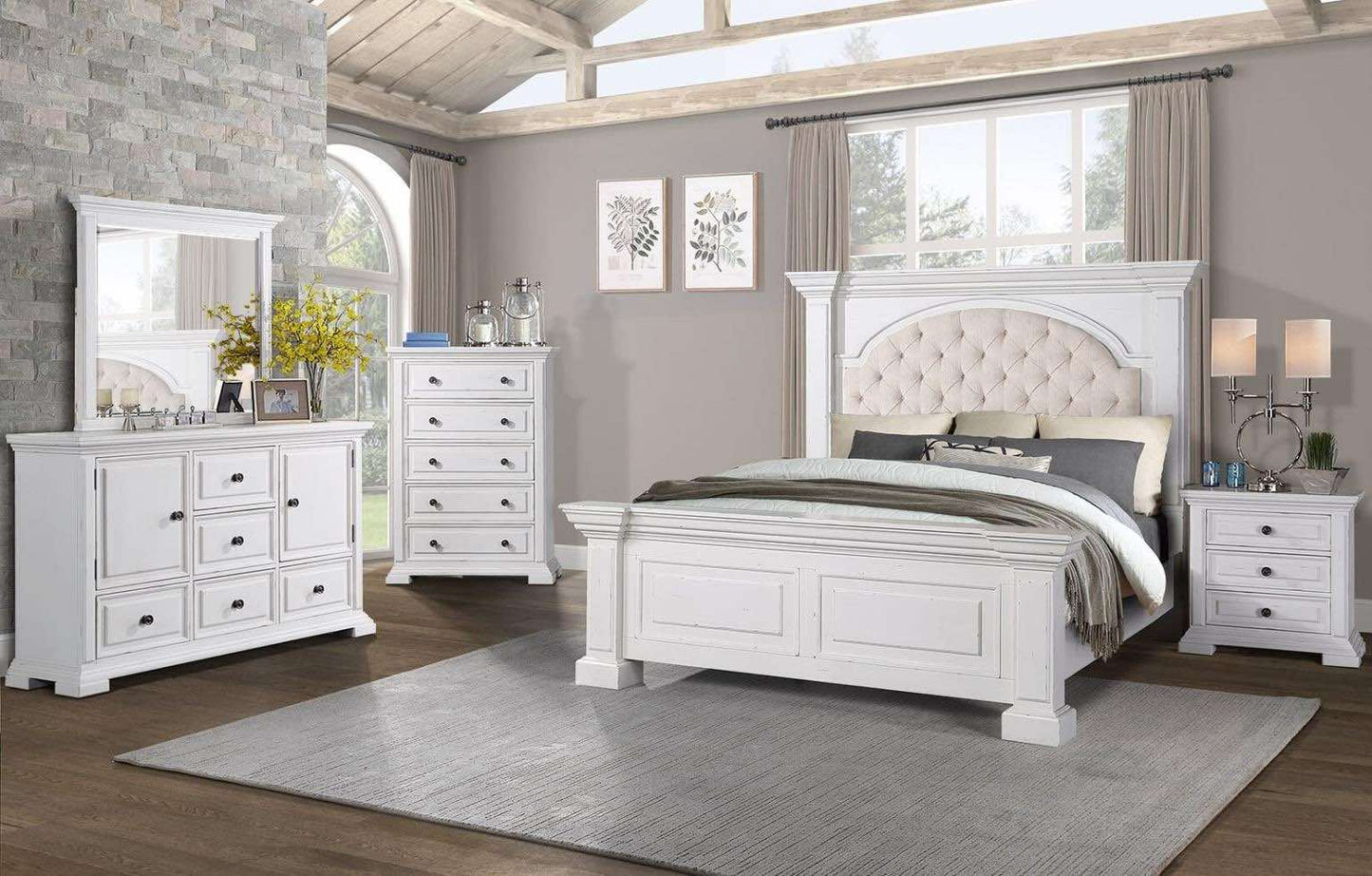 Amelio white 6pc Bedroom Set