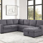 3pc Grey Sectional w/ Pull out sleeper.