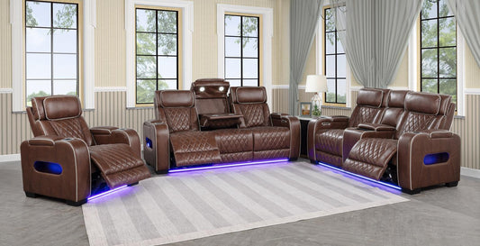 Polax Brown Power Recliner set