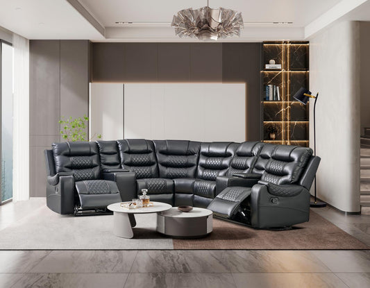 Victor Black 3pc- Sectional Recliner