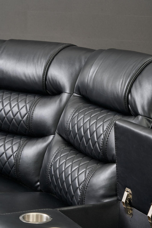 Victor Black 3pc- Sectional Recliner