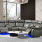 Jay Grey 3pc- Sectional Power Recliner w/ Led Light