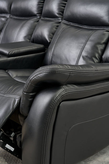 Jay Black 3pc- Sectional Power Recliner w/ Led Light